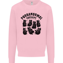 Purranormal Cativity Funny Cat Halloween Kids Sweatshirt Jumper Light Pink