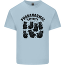 Purranormal Cativity Funny Cat Halloween Kids T-Shirt Childrens Light Blue