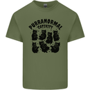 Purranormal Cativity Funny Cat Halloween Mens Cotton T-Shirt Tee Top Military Green