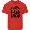 Purranormal Cativity Funny Cat Halloween Mens Cotton T-Shirt Tee Top Red
