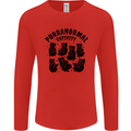 Purranormal Cativity Funny Cat Halloween Mens Long Sleeve T-Shirt Red