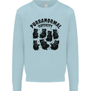 Purranormal Cativity Funny Cat Halloween Mens Sweatshirt Jumper Light Blue