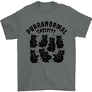 Purranormal Cativity Funny Cat Halloween Mens T-Shirt Cotton Gildan Charcoal