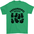 Purranormal Cativity Funny Cat Halloween Mens T-Shirt Cotton Gildan Irish Green