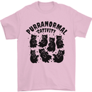 Purranormal Cativity Funny Cat Halloween Mens T-Shirt Cotton Gildan Light Pink