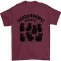 Purranormal Cativity Funny Cat Halloween Mens T-Shirt Cotton Gildan Maroon