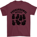 Purranormal Cativity Funny Cat Halloween Mens T-Shirt Cotton Gildan Maroon