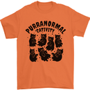 Purranormal Cativity Funny Cat Halloween Mens T-Shirt Cotton Gildan Orange