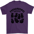 Purranormal Cativity Funny Cat Halloween Mens T-Shirt Cotton Gildan Purple