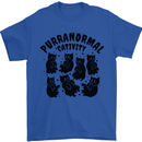 Purranormal Cativity Funny Cat Halloween Mens T-Shirt Cotton Gildan Royal Blue