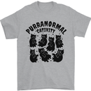 Purranormal Cativity Funny Cat Halloween Mens T-Shirt Cotton Gildan Sports Grey
