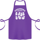 Purranormal Cativity Funny Halloween Cat Cotton Apron 100% Organic Purple