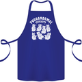 Purranormal Cativity Funny Halloween Cat Cotton Apron 100% Organic Royal Blue