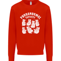 Purranormal Cativity Funny Halloween Cat Kids Sweatshirt Jumper Bright Red