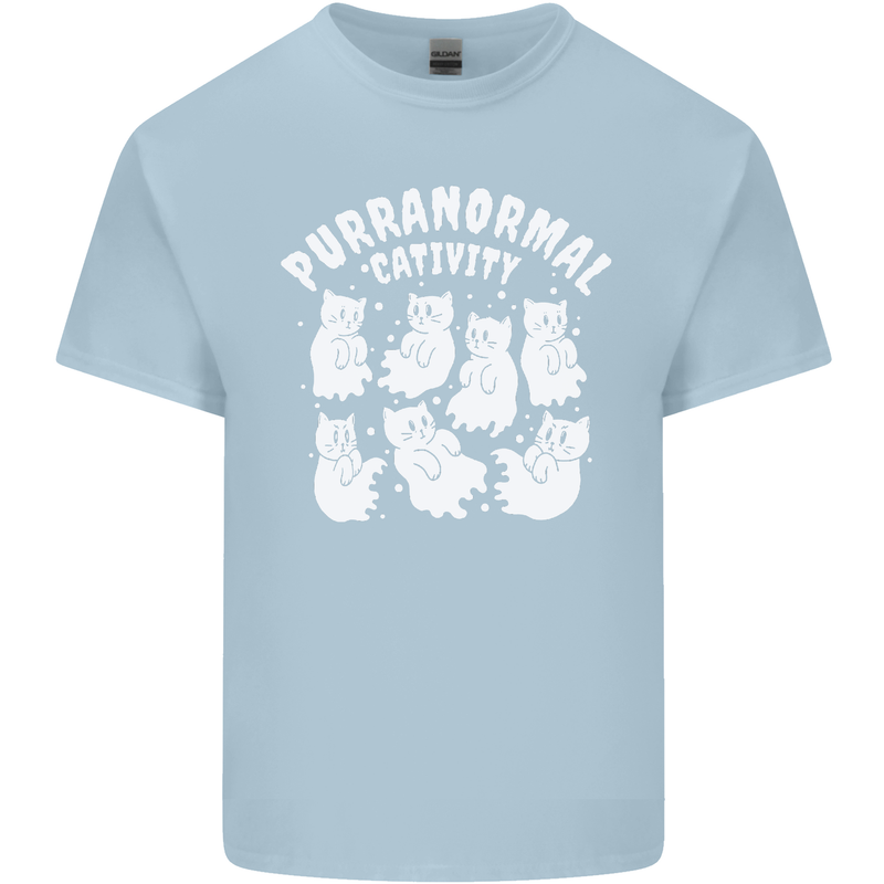 Purranormal Cativity Funny Halloween Cat Kids T-Shirt Childrens Light Blue