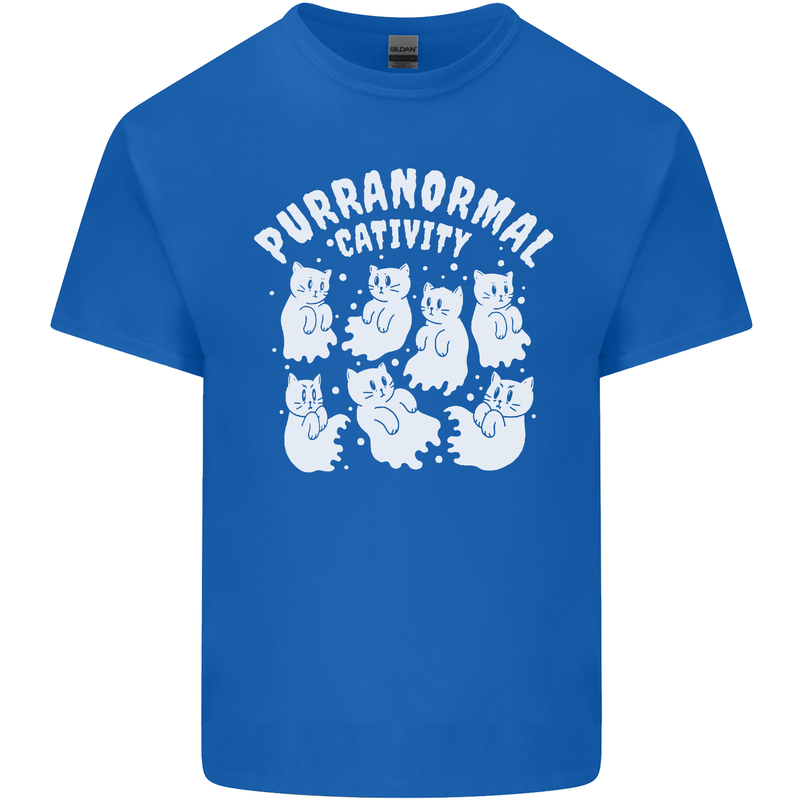 Purranormal Cativity Funny Halloween Cat Kids T-Shirt Childrens Royal Blue