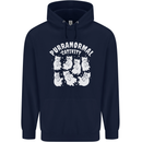 Purranormal Cativity Funny Halloween Cat Mens 80% Cotton Hoodie Navy Blue