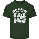 Purranormal Cativity Funny Halloween Cat Mens Cotton T-Shirt Tee Top Forest Green