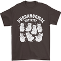 Purranormal Cativity Funny Halloween Cat Mens T-Shirt Cotton Gildan Dark Chocolate