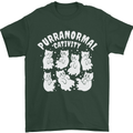 Purranormal Cativity Funny Halloween Cat Mens T-Shirt Cotton Gildan Forest Green