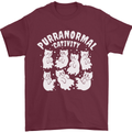 Purranormal Cativity Funny Halloween Cat Mens T-Shirt Cotton Gildan Maroon