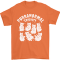 Purranormal Cativity Funny Halloween Cat Mens T-Shirt Cotton Gildan Orange