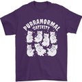 Purranormal Cativity Funny Halloween Cat Mens T-Shirt Cotton Gildan Purple