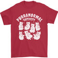 Purranormal Cativity Funny Halloween Cat Mens T-Shirt Cotton Gildan Red