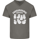 Purranormal Cativity Funny Halloween Cat Mens V-Neck Cotton T-Shirt Charcoal