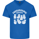 Purranormal Cativity Funny Halloween Cat Mens V-Neck Cotton T-Shirt Royal Blue