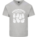 Purranormal Cativity Funny Halloween Cat Mens V-Neck Cotton T-Shirt Sports Grey