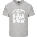 Purranormal Cativity Funny Halloween Cat Mens V-Neck Cotton T-Shirt Sports Grey