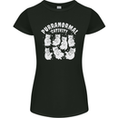 Purranormal Cativity Funny Halloween Cat Womens Petite Cut T-Shirt Black