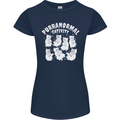 Purranormal Cativity Funny Halloween Cat Womens Petite Cut T-Shirt Navy Blue