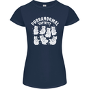 Purranormal Cativity Funny Halloween Cat Womens Petite Cut T-Shirt Navy Blue