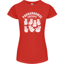 Purranormal Cativity Funny Halloween Cat Womens Petite Cut T-Shirt Red