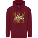 Quad Bike How I Roll Childrens Kids Hoodie Maroon