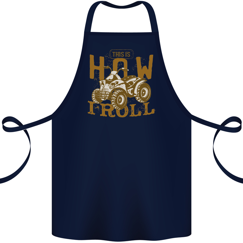 Quad Bike How I Roll Cotton Apron 100% Organic Navy Blue
