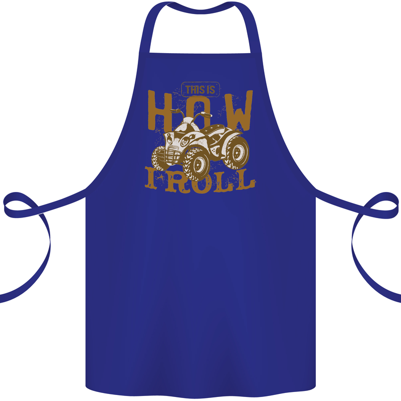 Quad Bike How I Roll Cotton Apron 100% Organic Royal Blue