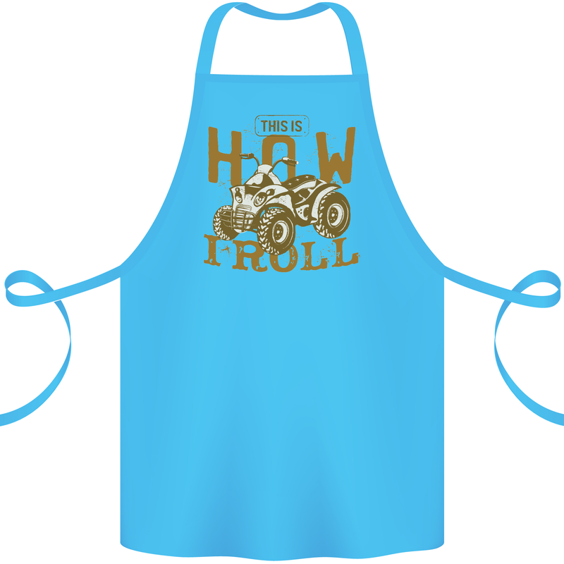 Quad Bike How I Roll Cotton Apron 100% Organic Turquoise