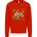 Quad Bike How I Roll Kids Sweatshirt Jumper Bright Red