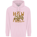 Quad Bike How I Roll Mens 80% Cotton Hoodie Light Pink