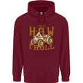 Quad Bike How I Roll Mens 80% Cotton Hoodie Maroon