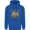 Quad Bike How I Roll Mens 80% Cotton Hoodie Royal Blue