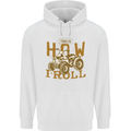 Quad Bike How I Roll Mens 80% Cotton Hoodie White