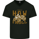 Quad Bike How I Roll Mens V-Neck Cotton T-Shirt Black