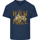 Quad Bike How I Roll Mens V-Neck Cotton T-Shirt Navy Blue