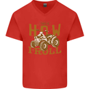 Quad Bike How I Roll Mens V-Neck Cotton T-Shirt Red
