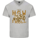 Quad Bike How I Roll Mens V-Neck Cotton T-Shirt Sports Grey