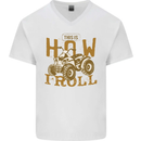 Quad Bike How I Roll Mens V-Neck Cotton T-Shirt White